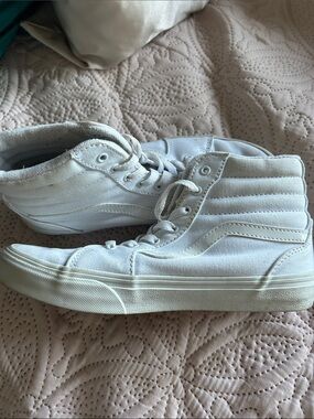 Vans White High Top Canvas Sneakers